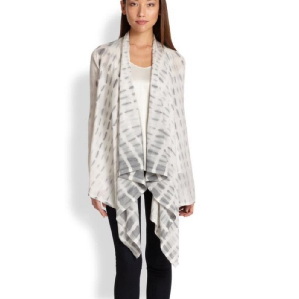 Eileen Fisher Alpaca Silk Drape Tie Die Cardigan Size L